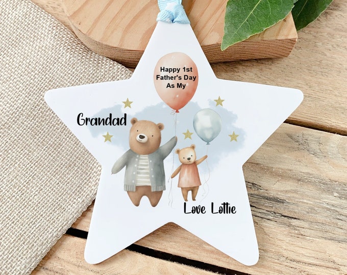 First Fathers Day Grandad Gift Personalised Grandad Acrylic Star Keepsake Grandad Gramps Grampy Gift For Grandad