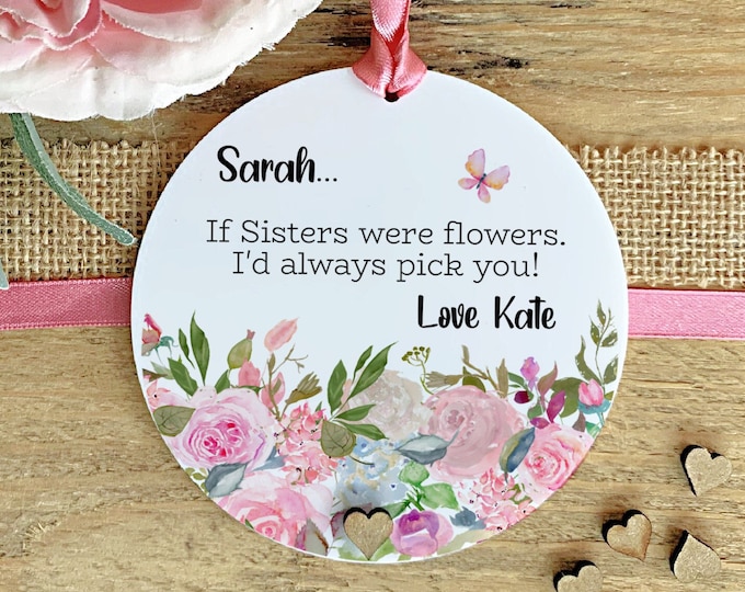 Sister Gift, Sister Birthday Gift, Auntie Gift, Hanging Decoration, Personalised Sister Keepsake