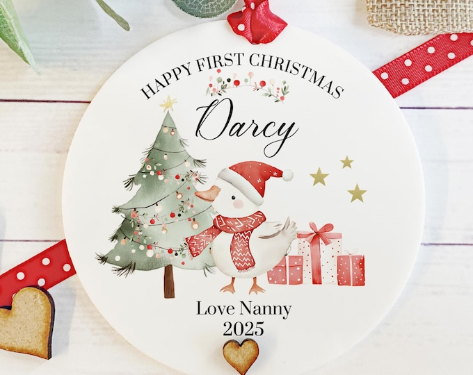 Granddaughter First Christmas Bauble, Personalised Daughter Niece Christmas Keepsake, Acrylic Ornament, Baby's 1st Christmas Gift,