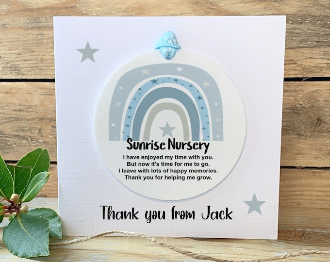 Teacher Thank You Card - Personalised Teacher Card- - Nursery Card -  Greetings Card - Keepsake