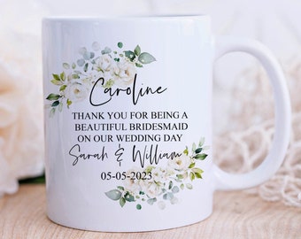 Bridesmaid Gift, Bridesmaid Mug, Personalised Mug, Customised Gift, Flower Girl Mug, Gift For a Bridesmaid, Ceramic Mug, Wedding Favour