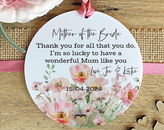 Personalised Wedding Keepsake For Mother of the Bride, Mum Wedding Gift From Daughter Or Son, Mother of the Bride Or Groom Wedding Keepsake