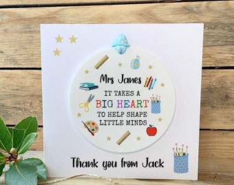 Personalised Teacher Thank You Card: Keepsake Gift