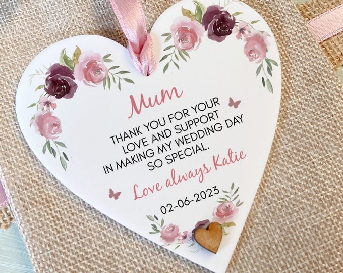 Personalised Thank You Mother of the Bride Heart.