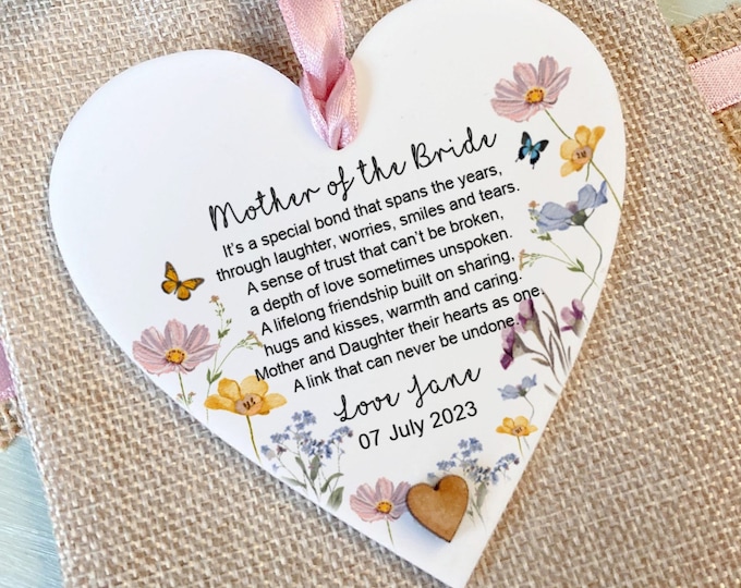 Mother of the Bride gift, Personalised Wedding Gift, Gift from Daughter, Wedding Gift for Mum, Bride to Mum gift, Thank you gift,