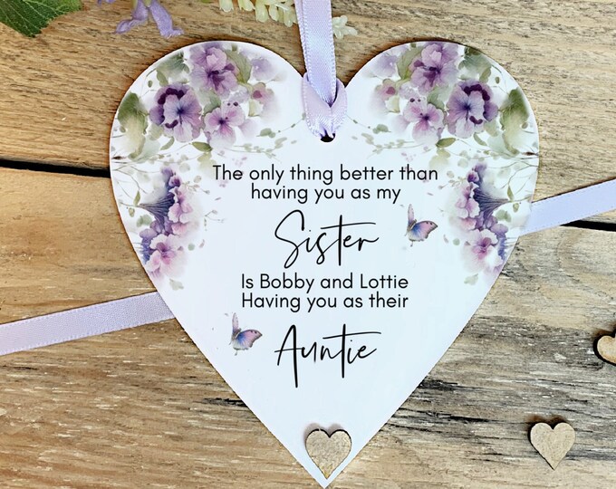 Sister Gift, Auntie Gift, Thank You Keepsake, Gift for Her, Birthday Gift, Thank you Gift, Heart Keepsake