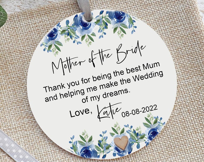 Mother Of The Bride Keepsake, Personalised Hanging Decoration