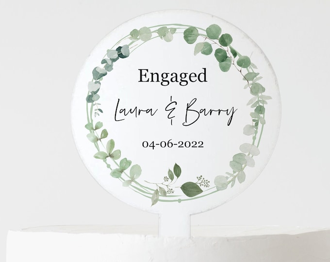 Personalised Engagement Cake Topper, Acrylic Engagement Cake Decoration, Engagement Cake paddle, Engagement Gift