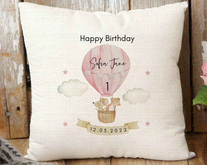 1st Birthday Gift, Nursery Cushion, Happy Birthday gift, Daughter Birthday Pillow, Baby's 1st Birthday, Granddaughter gift, Godchild Gift