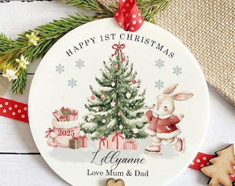 Personalised Baby's First Christmas Bauble, Acrylic Keepsake