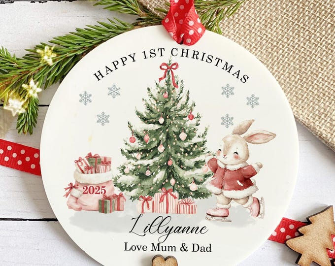 Personalised Baby's First Christmas Bauble: Acrylic Keepsake Ornament