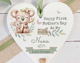 Personalised First Mother's Day Heart Gift for Nana