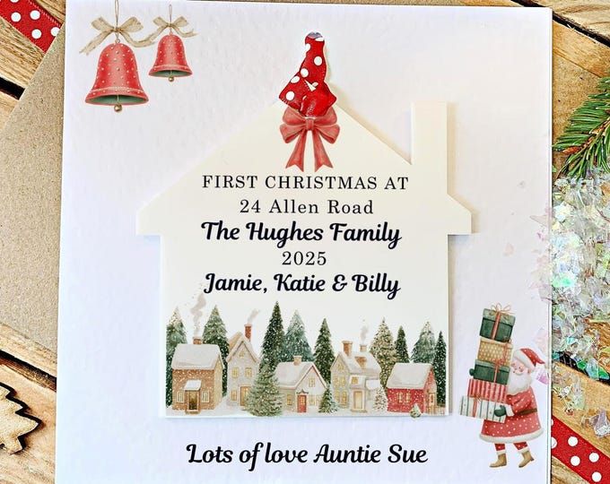 Personalised First Christmas In Our New Home Keepsake Card, Family Christmas Keepsake, Family New Home Christmas Tree Decoration,