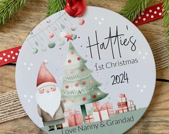 Personalised First Christmas Bauble, Children’s Christmas Keepsake, Christmas Tree Decor, 1st Christmas Gift, Christmas 2024, Milestone gift