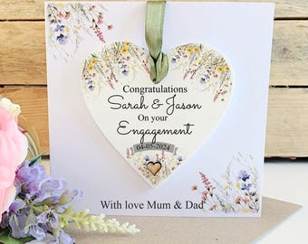 Personalised Engagement Card - Engagement Gift - Couples Gift - Personalised Engagement Keepsake - Acrylic Keepsake