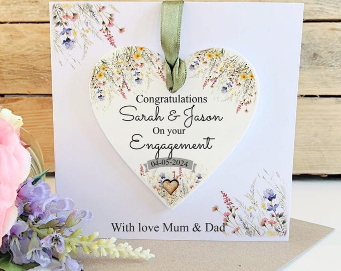 Personalised Engagement Card - Engagement Gift - Couples Gift - Personalised Engagement Keepsake - Acrylic Keepsake