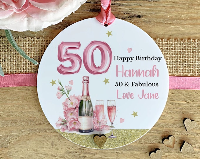 Personalised 50th Birthday Gift For Mum Auntie Friend Sister, 50th Birthday Gift For Women, Fifty & Fabulous Gift, Personalised 50th Gift,