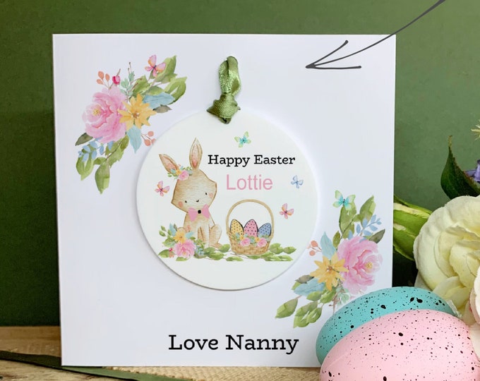 Personalised Granddaughter Easter Card, Detachable Keepsake Gift, Niece Daughter Easter Card, Easter Gifts
