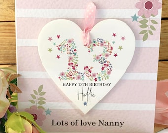 Granddaughter 13th Birthday Card, Teenager  Birthday Keepsake, Daughter Niece Gift, Teen Girl Gift