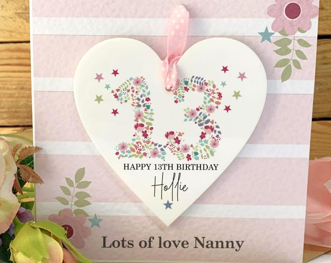 Granddaughter 13th Birthday Card, Teenager  Birthday Keepsake, Daughter Niece Gift, Teen Girl Gift