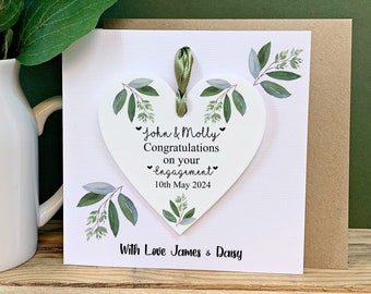 Personalised Engagement Gift Keepsake Card - Engagement Gift - Couples Gift - Personalised Engagement Card - Acrylic Keepsake