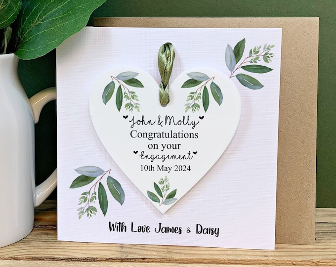Personalised Engagement Gift Keepsake Card - Engagement Gift - Couples Gift - Personalised Engagement Card - Acrylic Keepsake