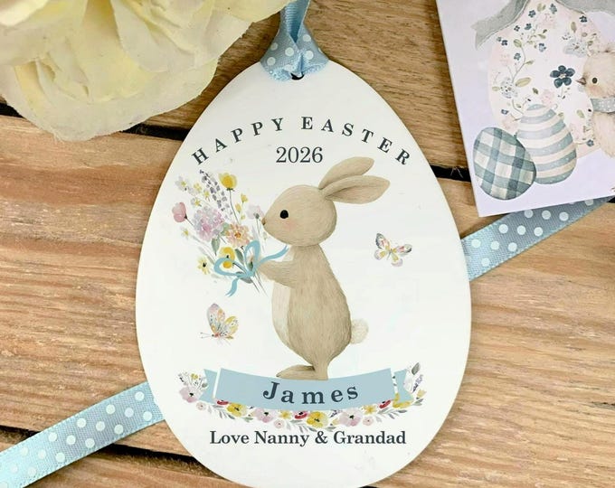Personalised Easter Gift, Easter Egg Keepsake, Easter Gift for Children, Boy's, Girl's Easter Decoration, Grandchild Acrylic Egg Gift