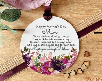 Personalised Mothers Day Memorial Gift, Thinking Of You On Mothers Day Plaque, Memorial Mum, Graveside Sign, Flower Tag