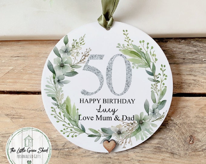 Personalised Birthday Keepsake, Any Age Birthday Gift, Hanging Decoration