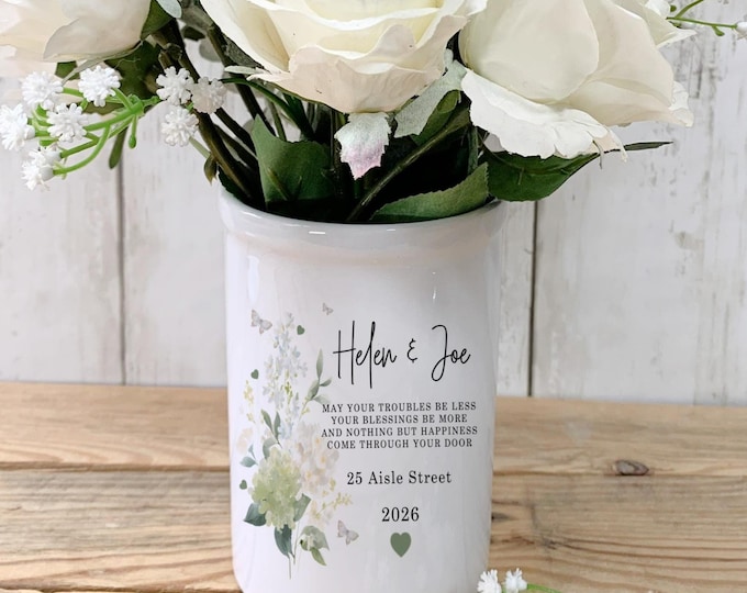 Personalised New Home Gift, Housewarming Gift, Moving In Gift, New Home Vase, Gift for New Homeowners, New Home Keepsake, Gift for Couples