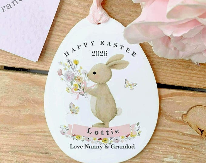 Personalised Easter Gift, Easter Egg Keepsake, Easter Gift for Children, Boy's, Girl's Easter Decoration, Grandchild Acrylic Egg Gift
