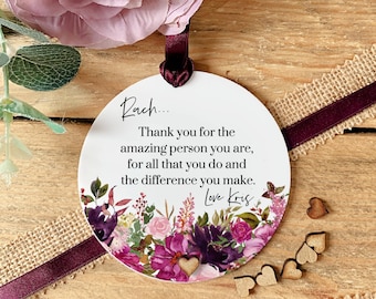 Personalised Thank You Gift: Floral Keepsake Plaque