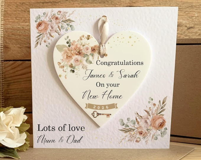 Personalised New Home Card – 1st Home Keepsake Gift for Son or Daughter –  Family Home Gift