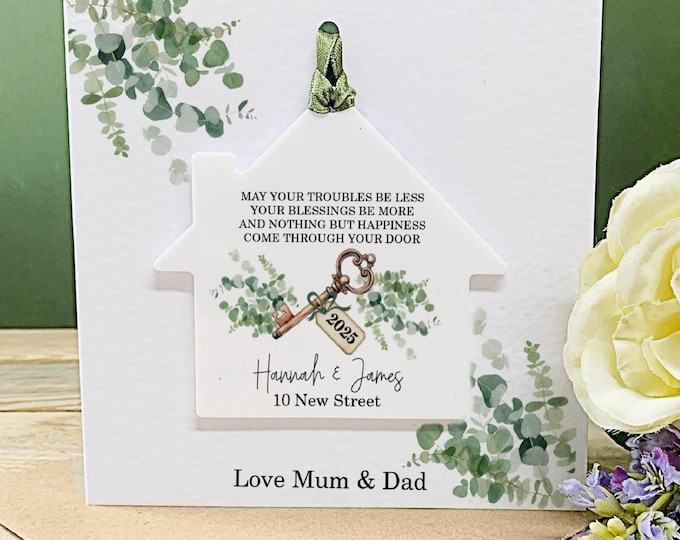 Personalised New Home Card: Acrylic Detachable House Keepsake