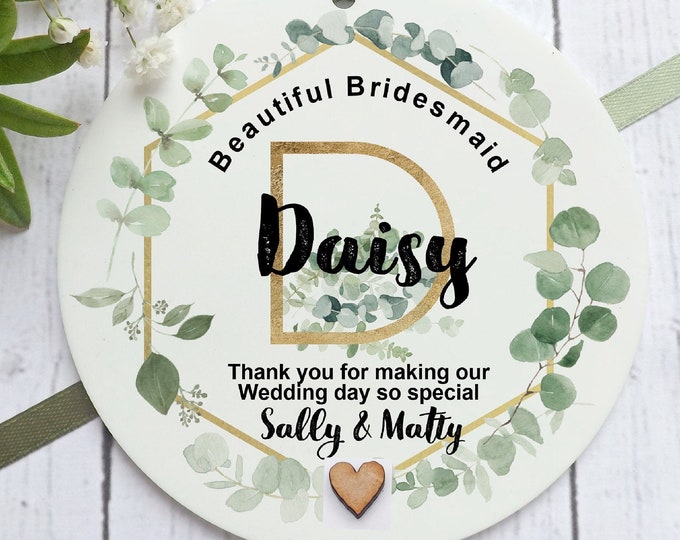Bridesmaid Keepsake, Personalised Hanging Decoration