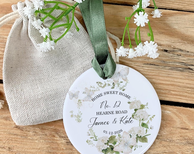 New Home Gift | First Home Gift | |Home Sweet Home Keepsake | First Home Gift for Couple | Houswarming Gift | Moving In Gift | Floral Design