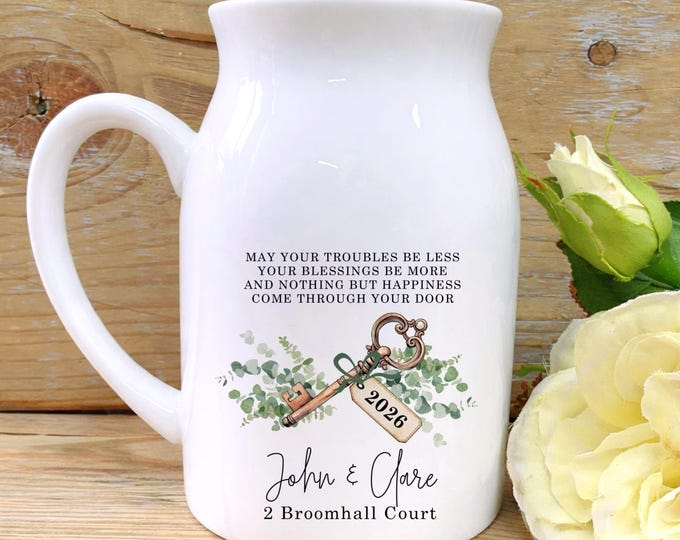 New Home Gift | First Home Gift | | Our New Home Jug/ Vase |  First House Gift for Couple | Houswarming Gift | Daughter, Son New Home Gift