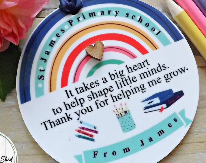 Personalised Thank you Teacher Keepsake, Hanging decoration,