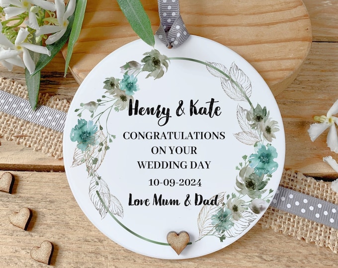 Personalised Wedding Day Gift, Wedding Keepsake, Mr And Mrs Gift, Acrylic Keepsake. WITH GIFTBAG