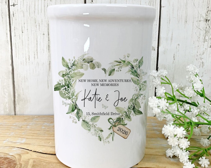 First Home Gift Gift, Our First Home Vase, My First Home Keepsake, First House Gift for Couple, New Home Vase, Greenery Design Home gift