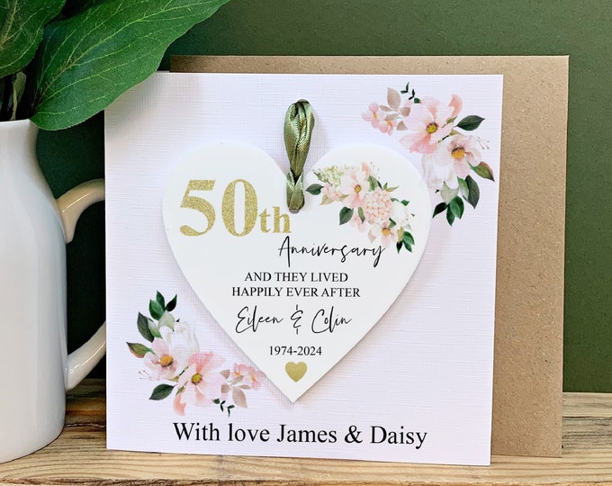 50th Wedding Anniversary Card, Personalised Anniversary Card, Anniversary Keepsake Card, Anniversary Gift, Personalised Card, Greetings Card