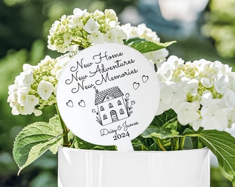New Home Gift - Personalised House Plant Stake- - Personalised New House Keepsake -  Flower Pick -