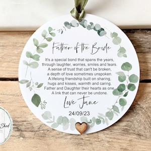 Father Of The Bride Gift, Dad Gift, Parent of the Bride, Wedding Gift For Dad, Gift from the Bride, Personalised Keepsake, Wedding Favour