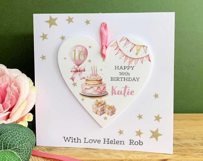 Personalised 16th Birthday Card, Birthday Card For Her, Teenage Birthday Card, Greetings Card, Keepsake Card For Daughter, Granddaughter.