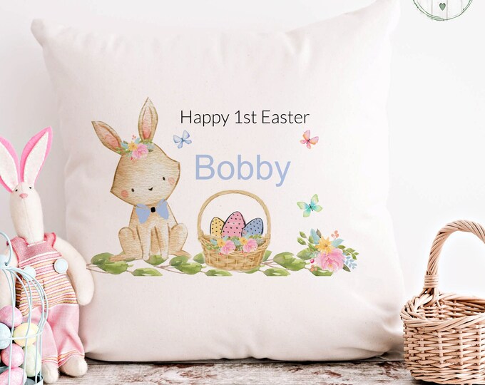 Personalised Easter Cushion, Easter Gift, Grandchild Cushion, 1st Easter Gift, Easter Gift from Grandparents, Memory Cushion