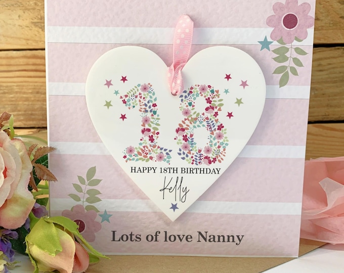 Personalised 18th Birthday Keepsake Card Girl, 18th Birthday Greeting Card, Gift For Teenager