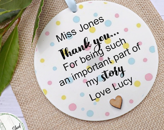 Teacher Gift, Nursery Keepsake, Teaching Assistant Gift. Hanging Decoration