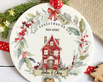 Personalised New Home Christmas Bauble: First Christmas Ornament