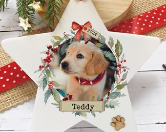 Personalised Pet Photo Christmas Star Ornament