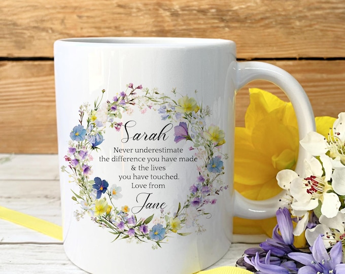 Retirement Gift | Leaving gift | Farewell Mug for Colleague | Leaving Party Gift | Personalised Retirement Tea Cup | Work Friend Gift